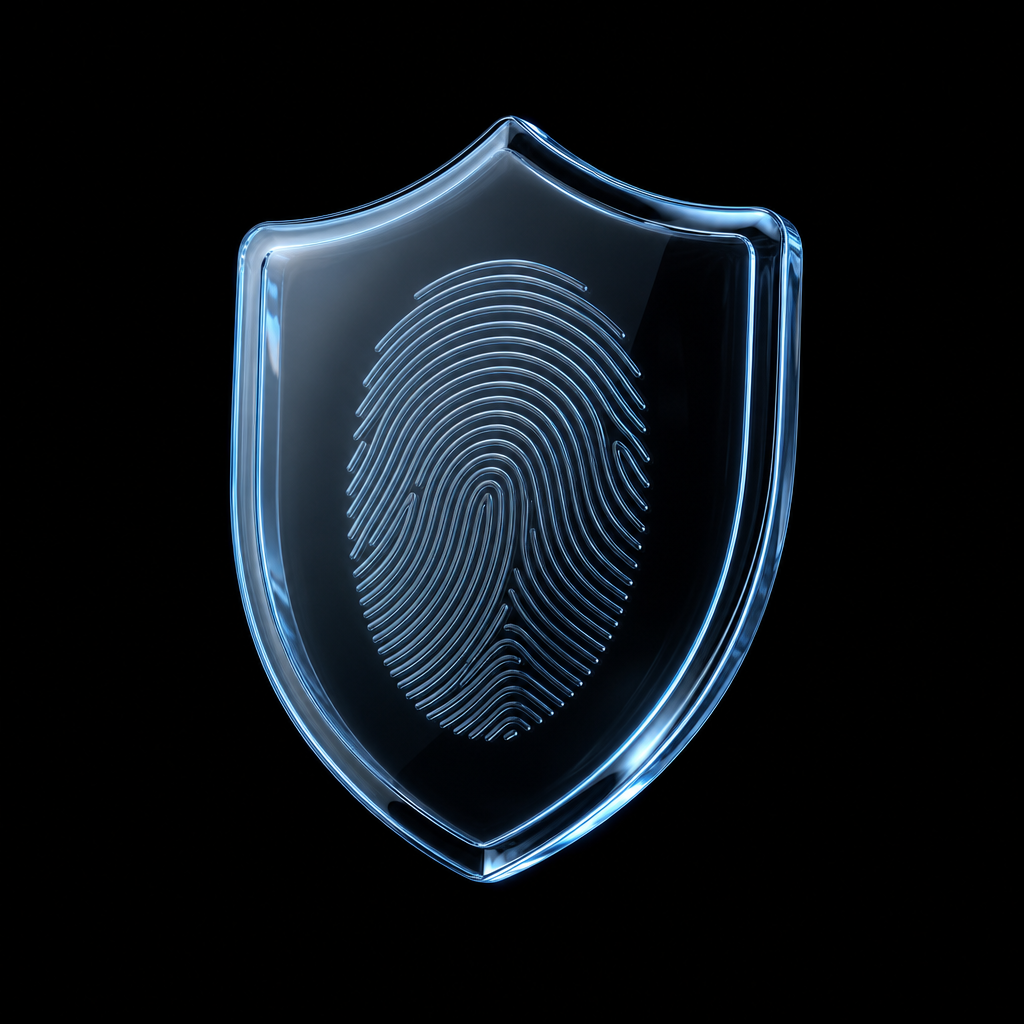 Glass shield with fingerprint — on-device security