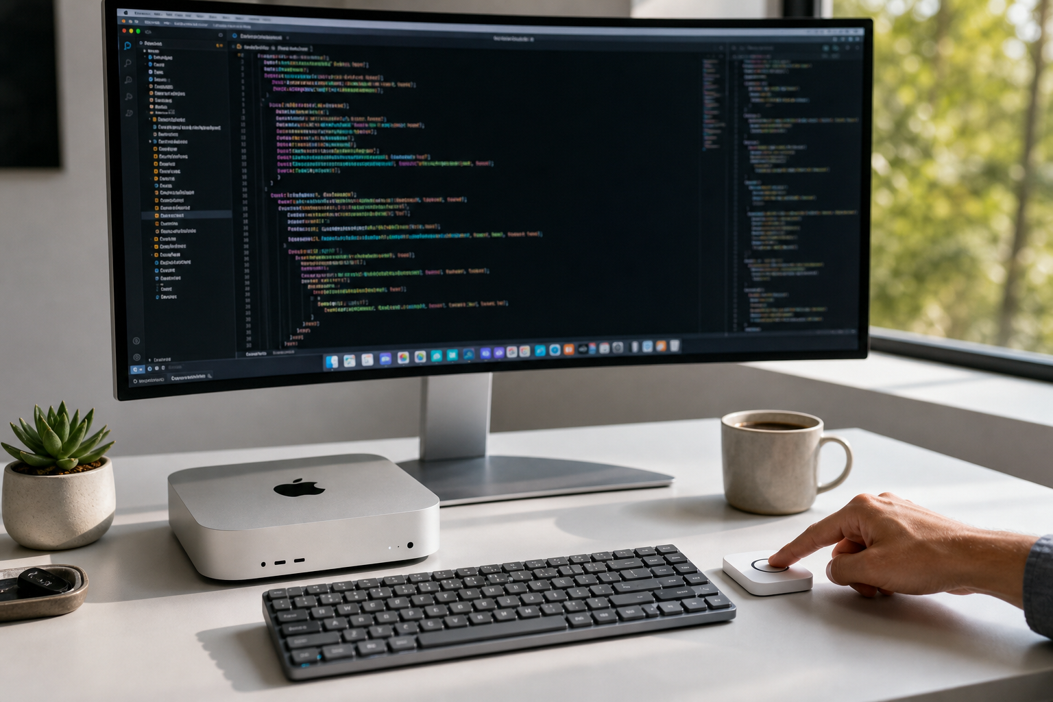 Mac mini desk with TouchPass